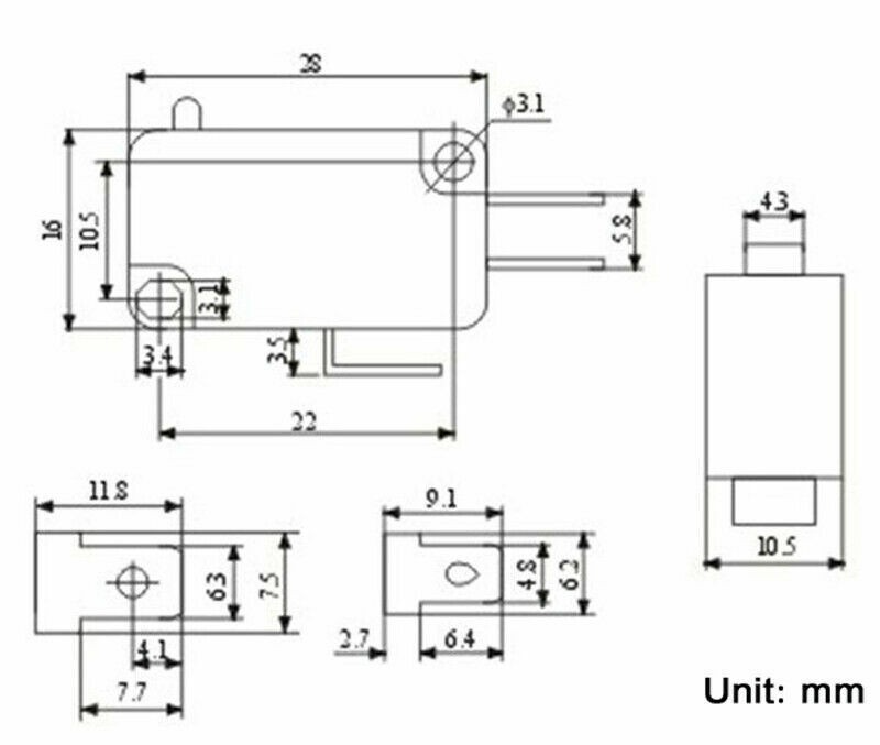 10pcs 2 Terminals Zippy Actuator Replacement Button Micro-switch For Arcade MAME