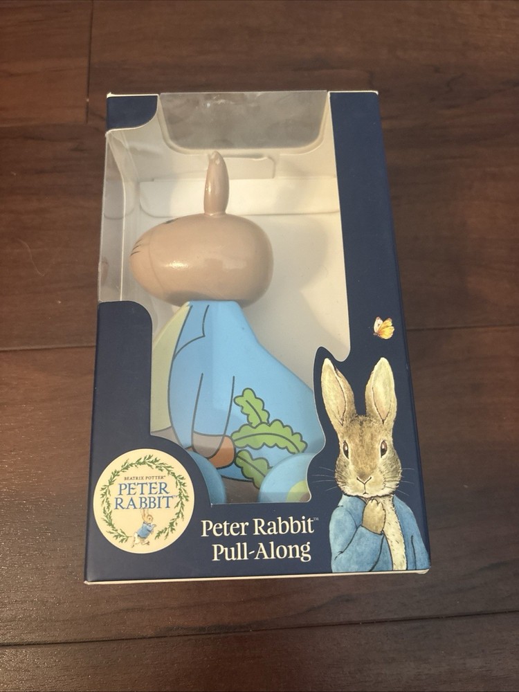 Spring Easter Peter Rabbit Wooden Pull Along Baby Toy Beatrix Potter