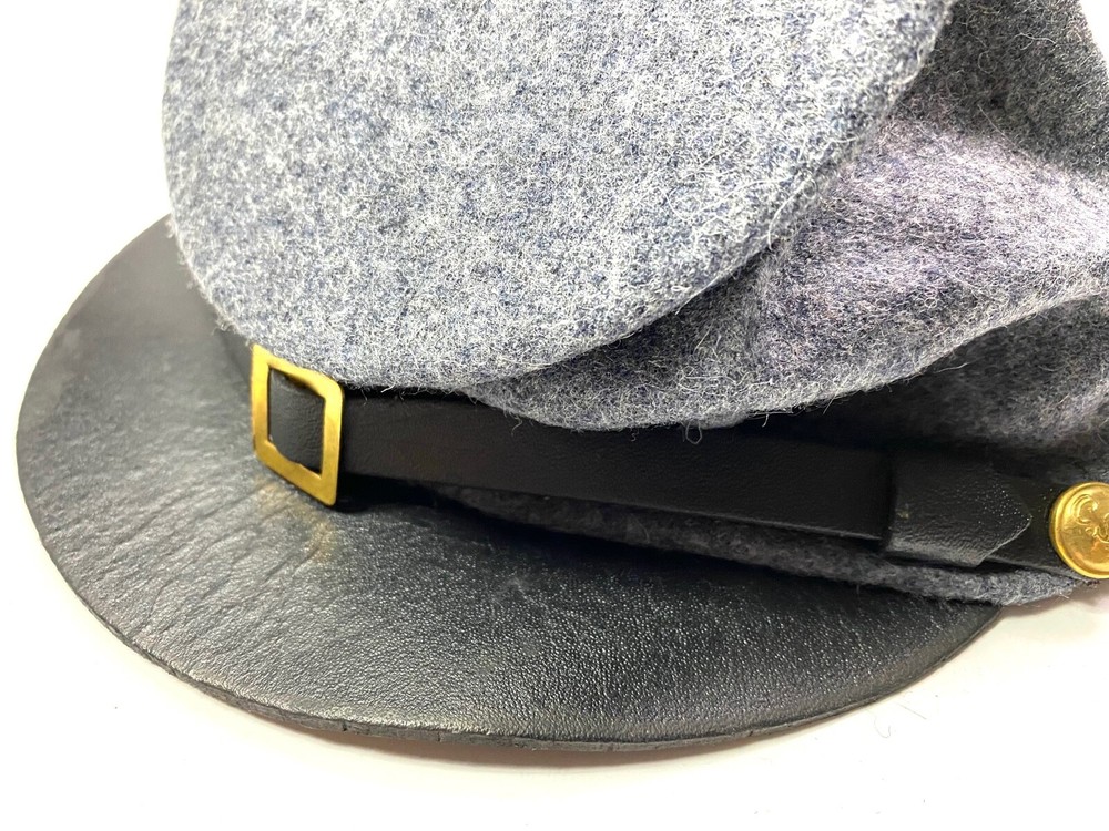CIVIL WAR CS CSA CONFEDERATE GREY WOOL ENLISTED KEPI FORAGE CAP HAT-MEDIUM