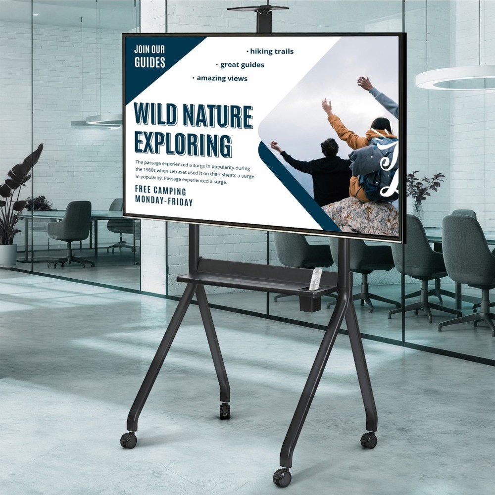 Mobile Cart for Interactive Display 42-86" Universal Rolling Stand Adjust Height