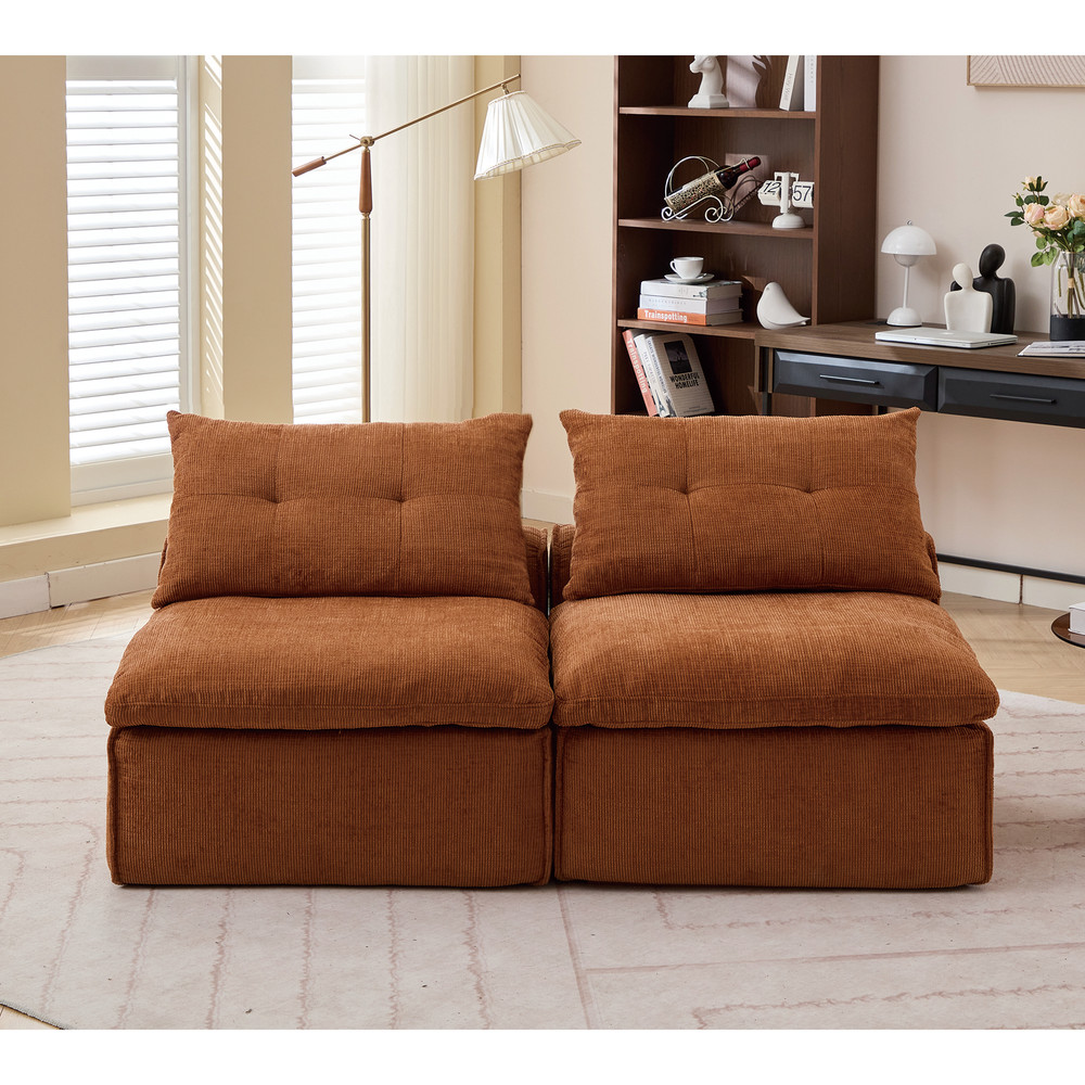 [NEW ARRIVED] [VIDEO PROVIDED]Modular Sofa,No Armrests,At will DIY,Soft Chenille