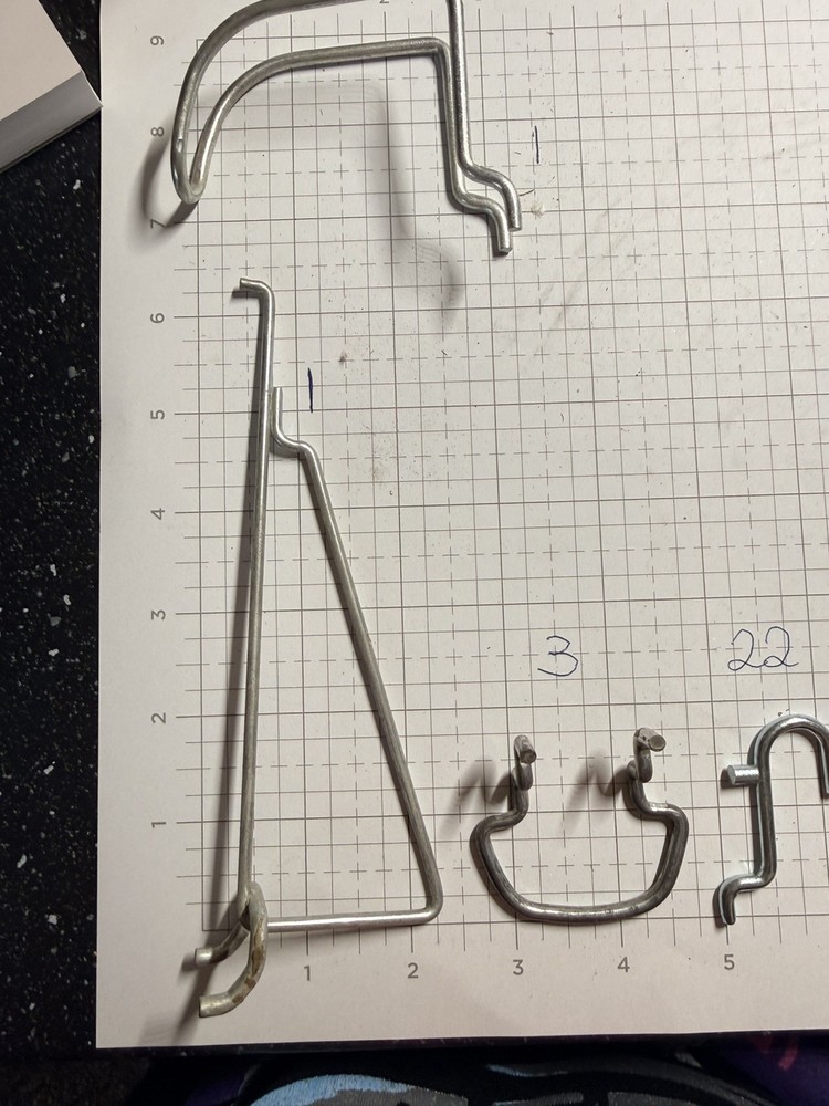 68 MISC METAL PEGBOARD HOOKS VARIOUS SIZES traditional pegboard use