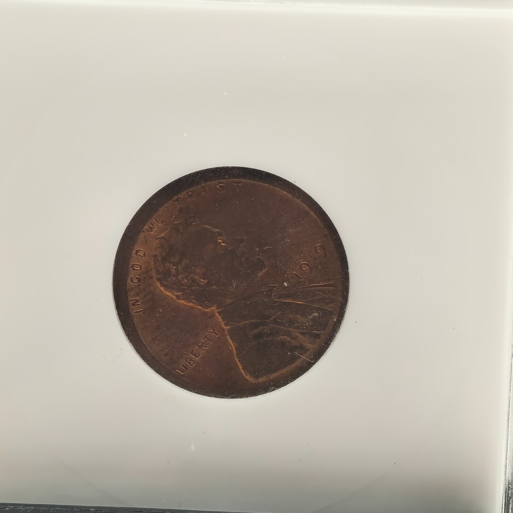 1919 Lincoln Cent ANACS MS63RB Partial Collar Mint Error