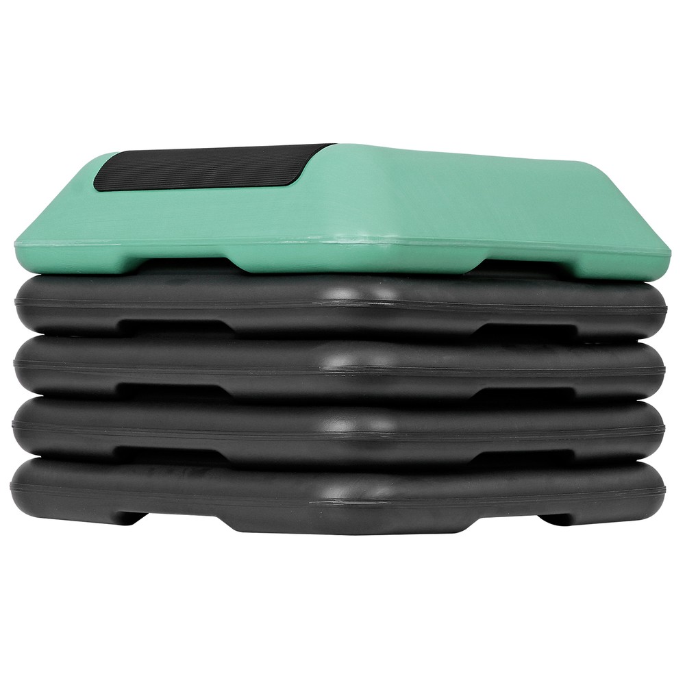 16'' Adjustable Aerobics Step Exercise Platform w/ Risers 4''-6''-8''-10''-12''