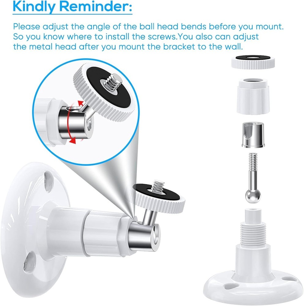 Sturdy Security Camera Mount for Wyze Cam with 360-Degree Adjustability, 2-Pack