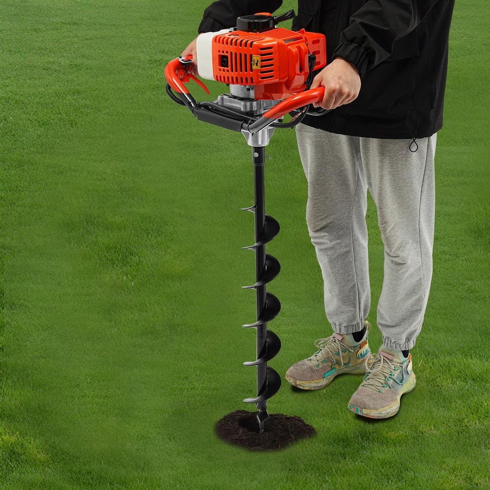 52CC 2.4HP Post Hole Digger Earth Auger 2 Stroke Digging Machine w/3 Drill Bits