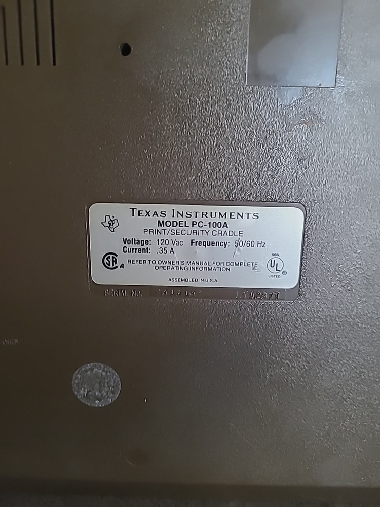 Texas Instruments TI Programmable 59 Calculator PC-100A No Cord Untested AS IS