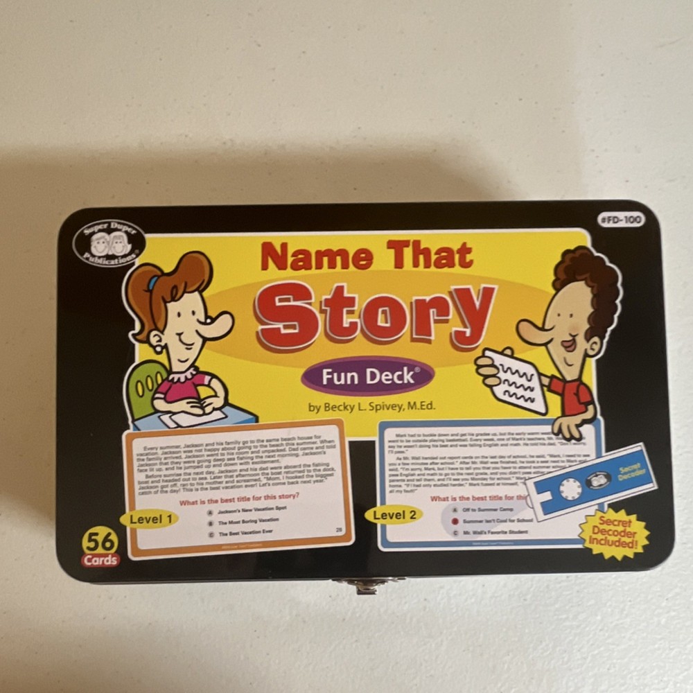 Super Duper Publications Name That Story Fun Deck Decoder FD100 Grades 3-8