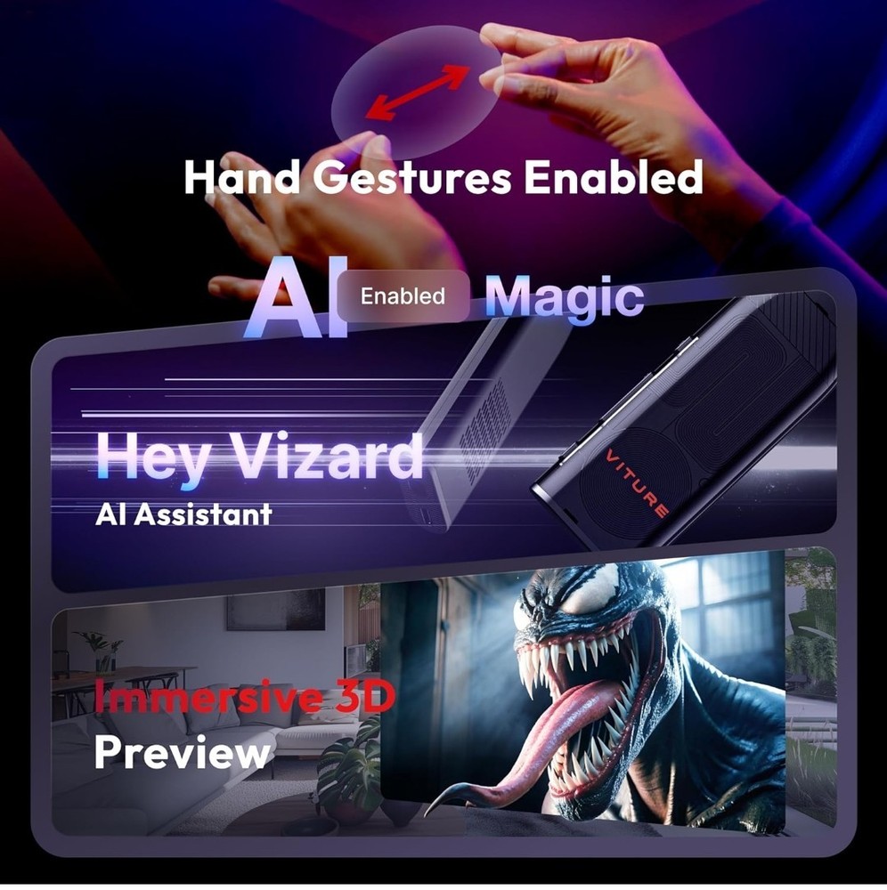 Viture complete VR Setup-Pro XR Smart Glasses/Pro Neckband/Wireless controller