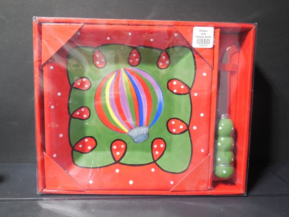 MAINSTREET SERVING TRAY / PLATTER W CHEESE KNIFE NIB (J18)