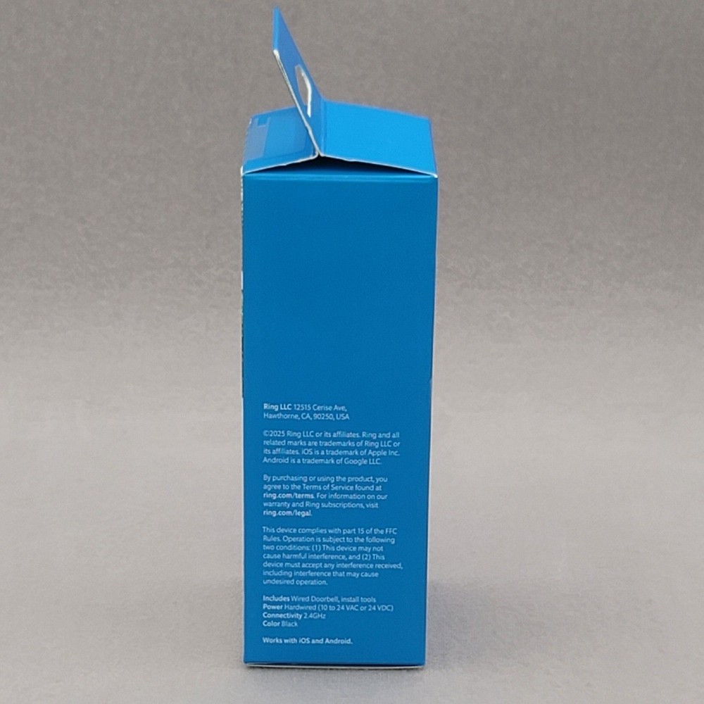 Ring Video Doorbell Wired Smart Home Security Camera Black