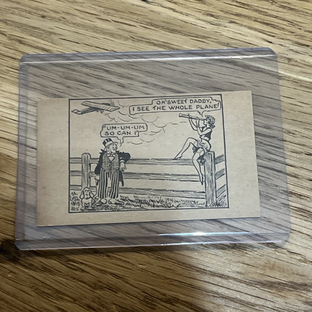 Rare Early Empty Prophylactic Condom Box / Wrapper Crown Brand Risqué Cartoon