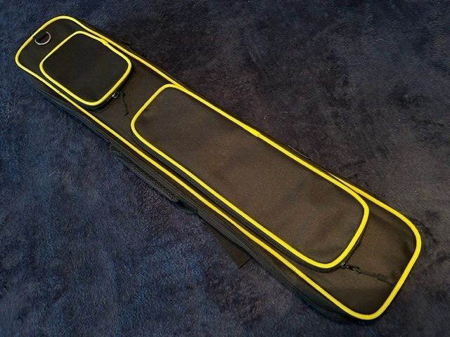 TNT 3x4 Yellow Nylon Butterfly Pool Cue Case. Back Pack Straps.