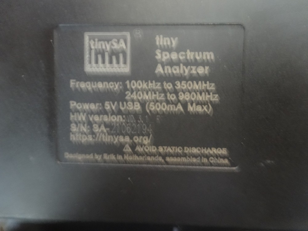 TinySA Tiny Spectrum Analyzer Frequency Analyzer 100kHz to 960MHz NIB