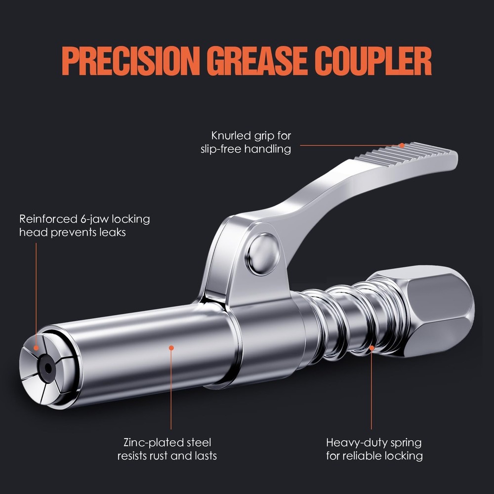 TRILINK Grease Gun Coupler 2-Pack, Quick Release Tips with...