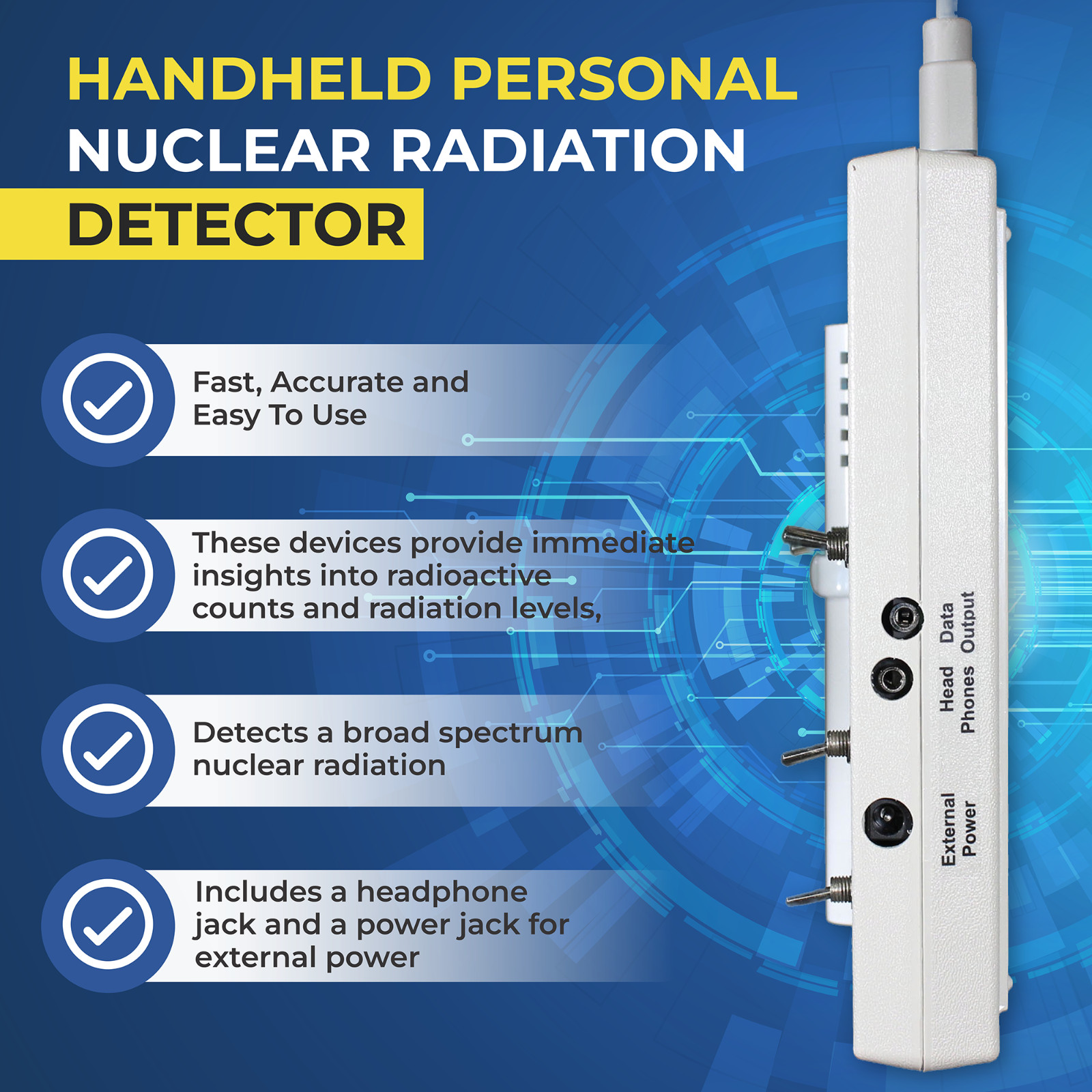 GCA-07W Professional Digital Geiger Counter With External Wand