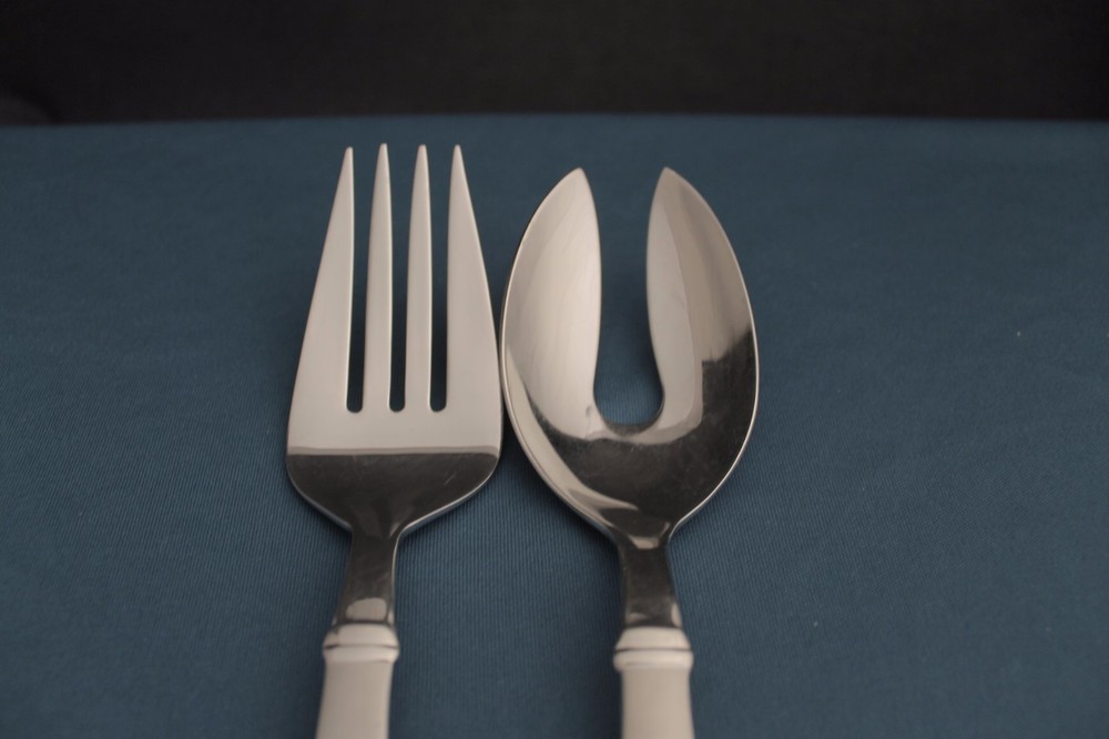 Oneida TIRAMISU Serving (2pc Set) Pierced / Meat Fork 18/10 Stainless 9"