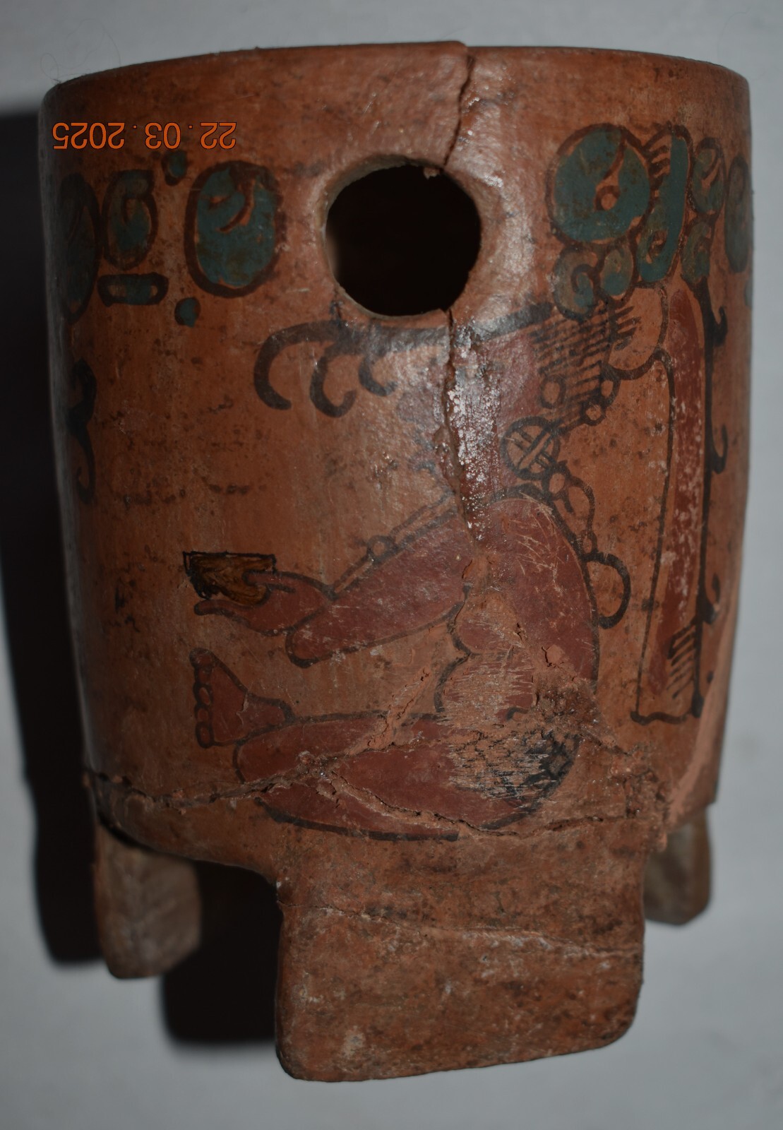 BEAUTIFUL MAYAN BOWL, GODS AND GLYPHS 5"