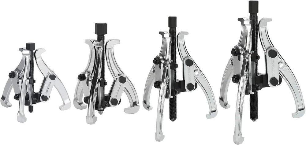 DURATECH 4-Piece 3-Jaw Gear Puller, 3", 4", 6", 8", Removal 8‘’