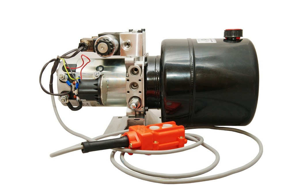 Hydraulic Pump Power Unit Single Acting 12V DC Dump Trailer 8 Quart with Remote