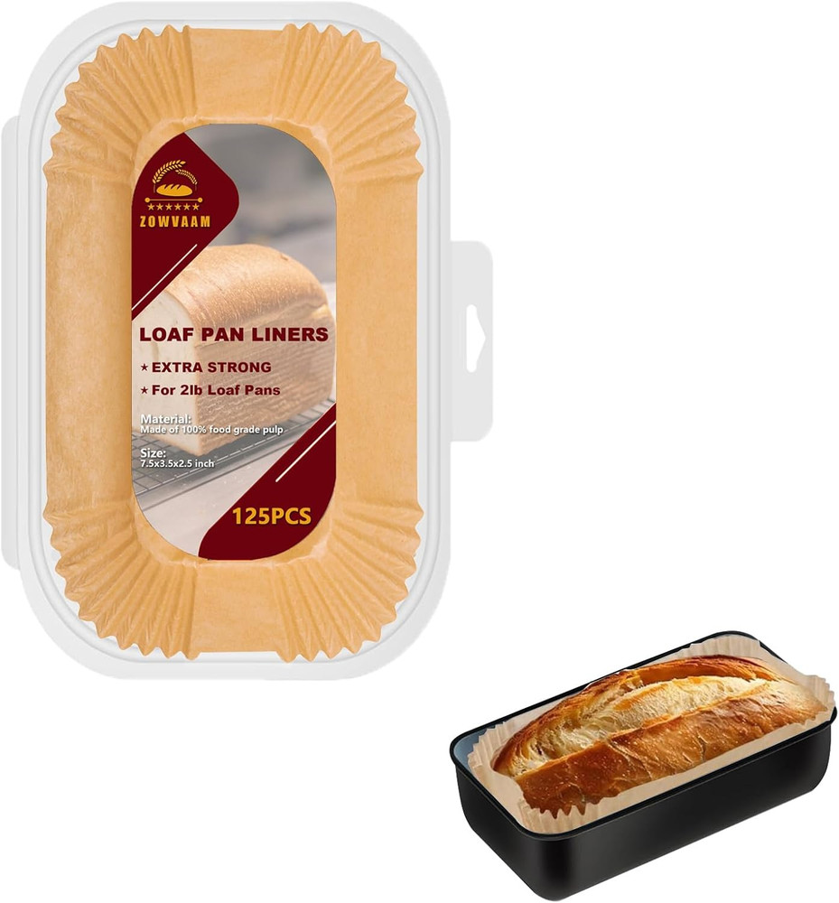 Non-Stick Disposable Parchment Liners for 9x5 Loaf Pans, 125 Count