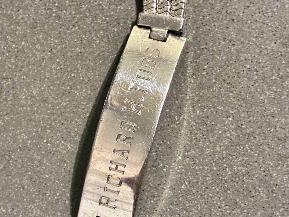 VTG HEAVY 37.67g FORSTNER STERLING SILVER US AIR FORCE ID BRACELET 7.75”