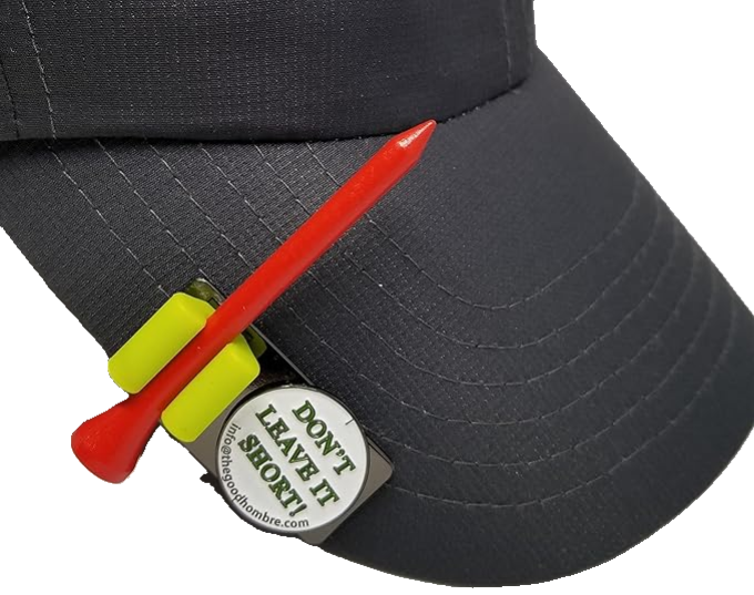 Golf ball marker with hat clip & tee holder