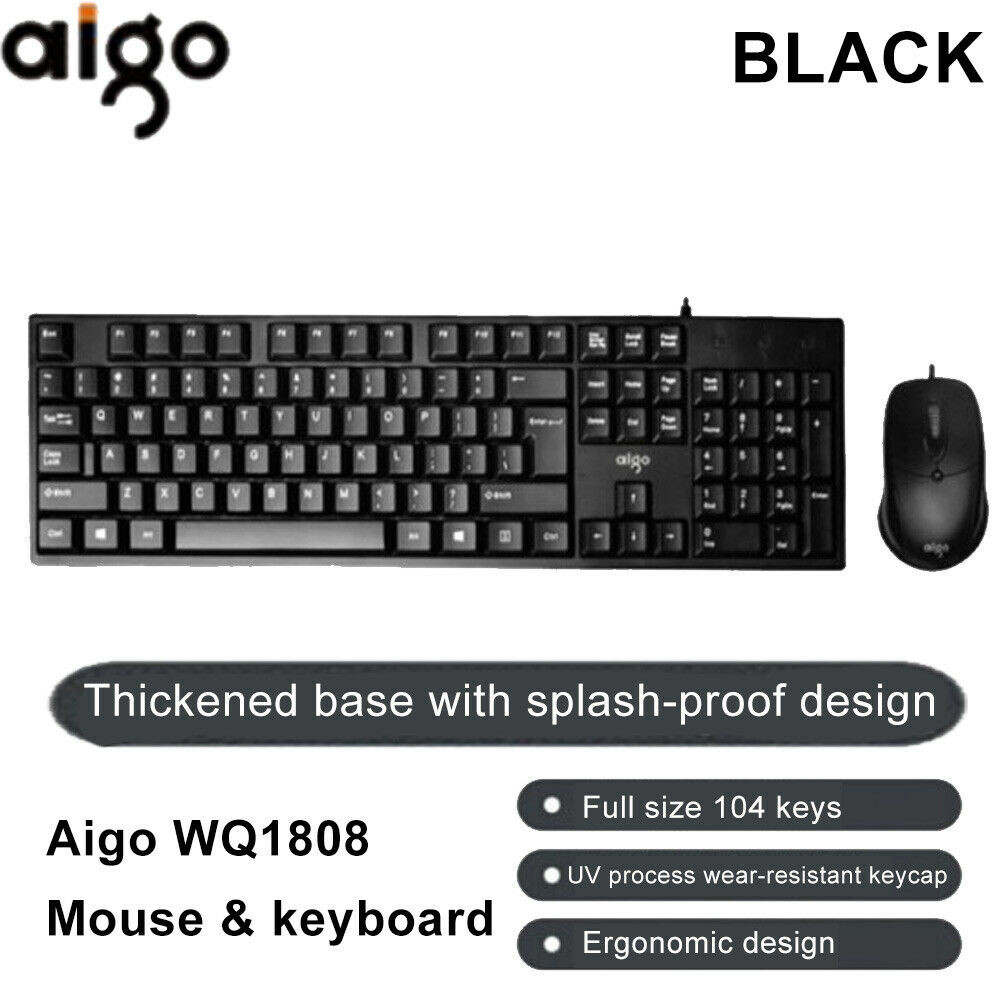 Keyboard & Mouse Gaming Wired 104 Keys Combo Silent Set For Windows & mac