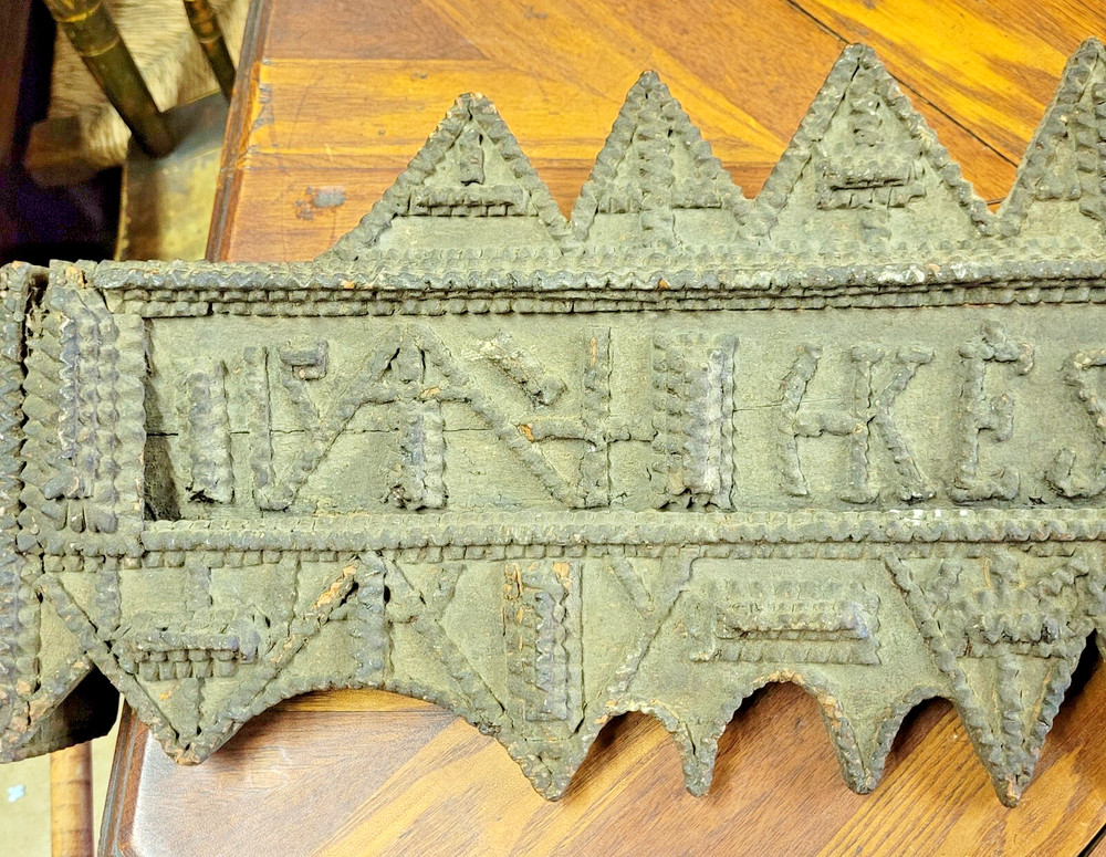 TRAMP ART WINDOW VALANCE 1908 UNUSUAL