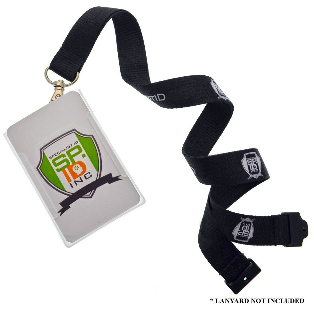 5 Lightweight Plastic Badge Holders for Multi ID Badges - Vertical or Horizontal
