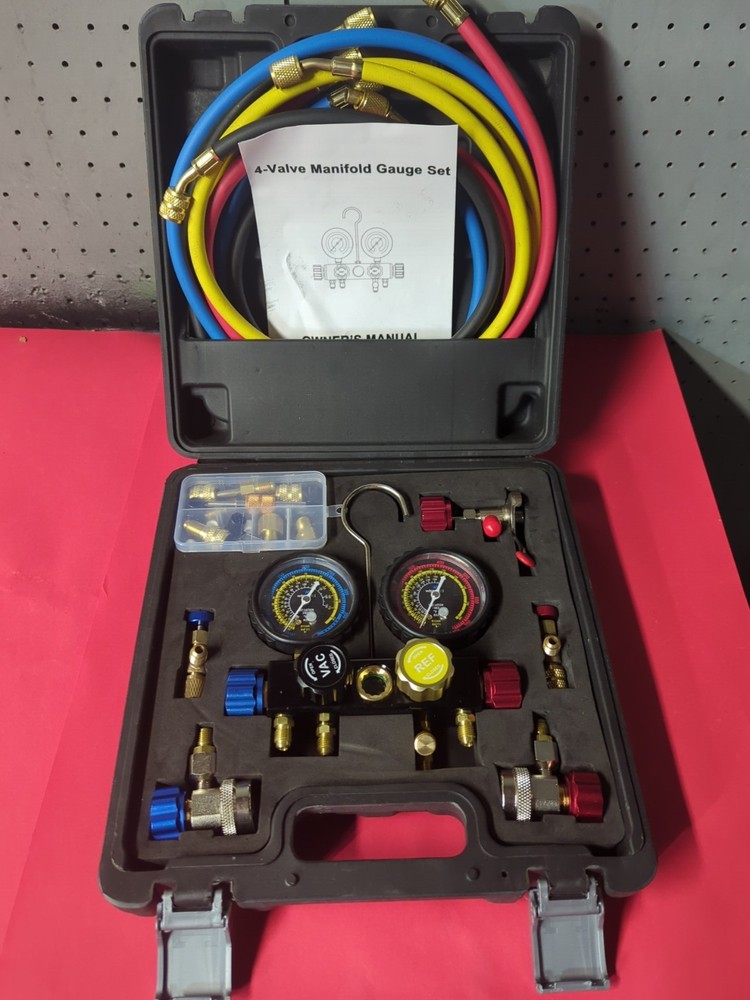 4 Valve Manifold Gauge Set