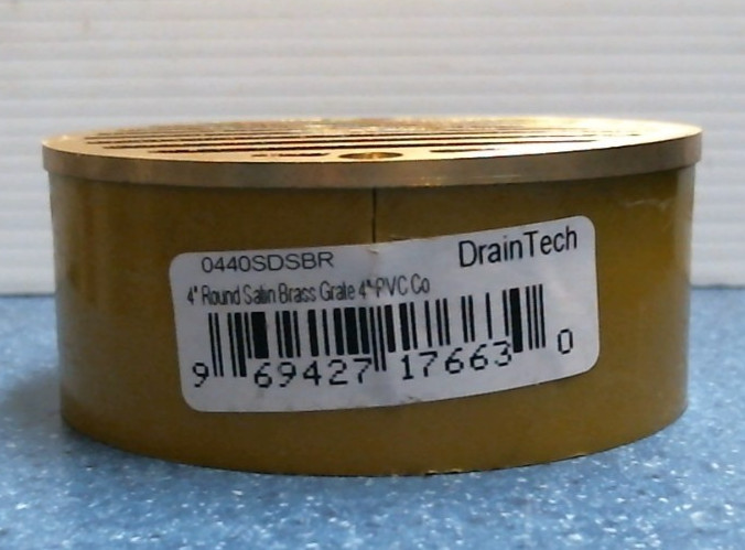 Drain Tech 4" Round Satin Brass Grate (17663) FS