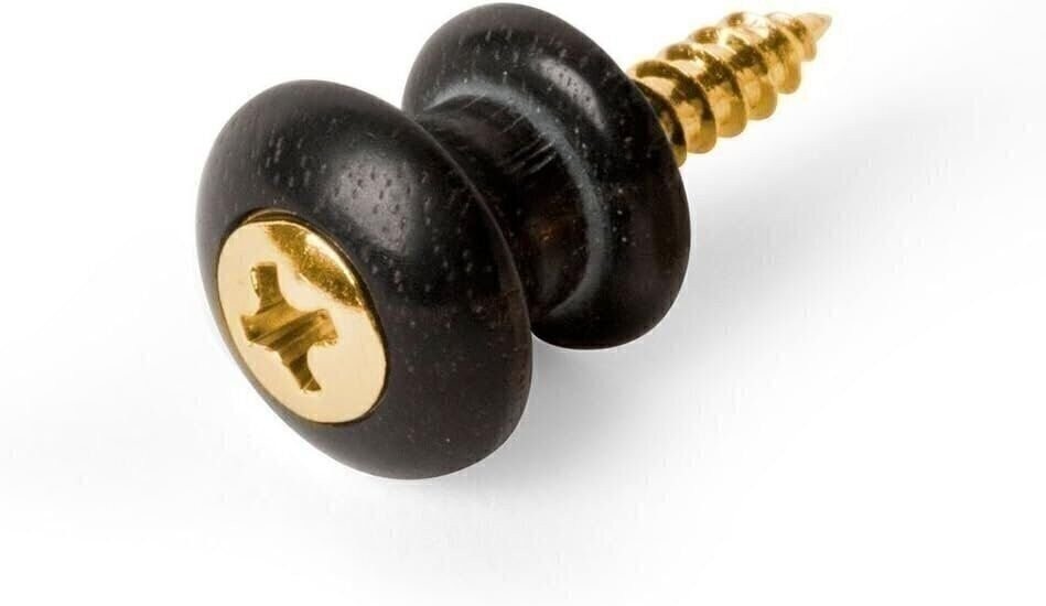Waverly Guitar Strap Button, Ebony Button, Gold Screw