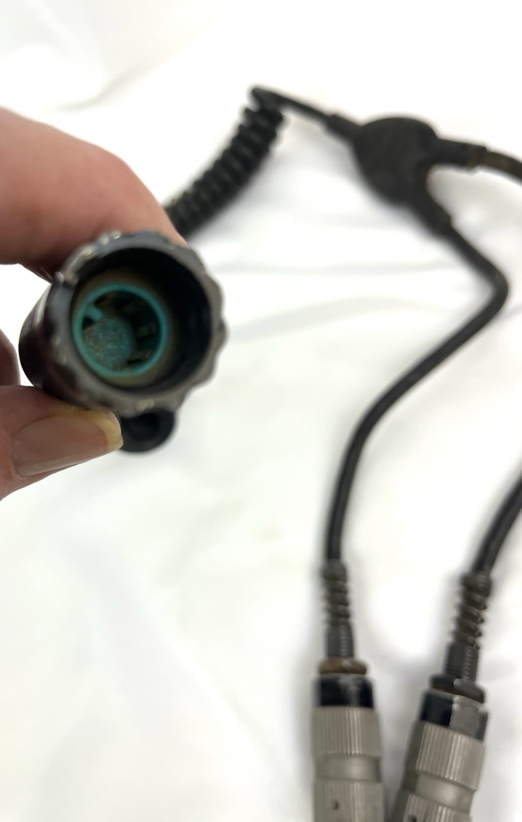 ~ VINTAGE US MILITARY Y-CABLE MBITR PRC RADIO INTERFACE SPLITTER 5 PIN