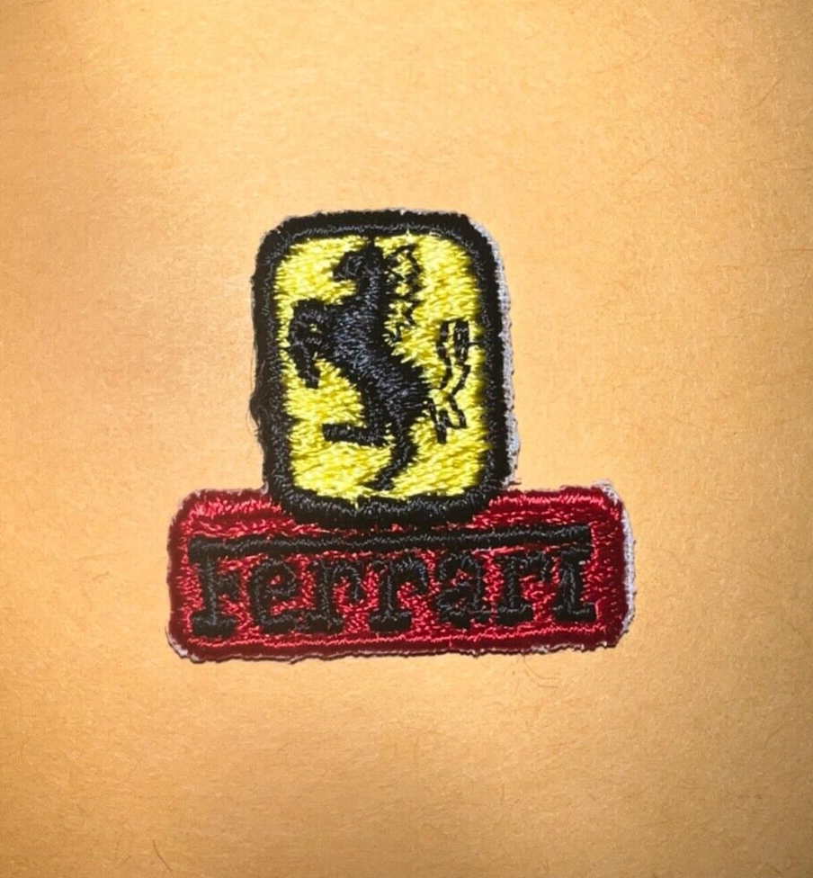Vintage Ferrari patch, Micro Ferrari patch, Small sew on Ferrari patch