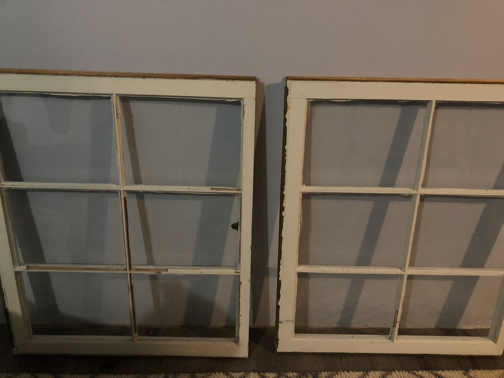 antique window glass panes