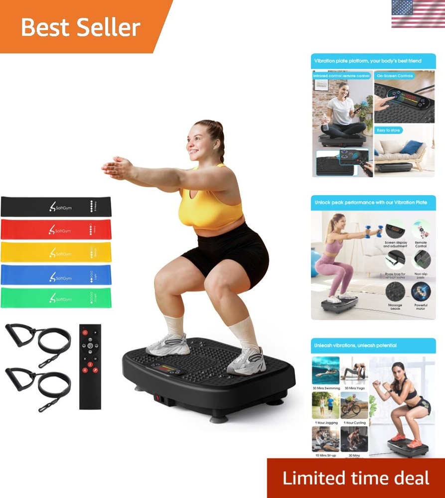 Compact Vibration Plate with Remote - Full Body Workout & 400lbs Weight Limit