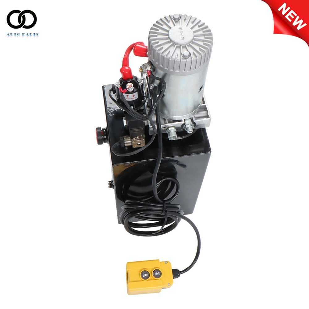 15 Quart Double Acting Hydraulic Pump Dump Trailer Power Unit DC 12V Unit Pack