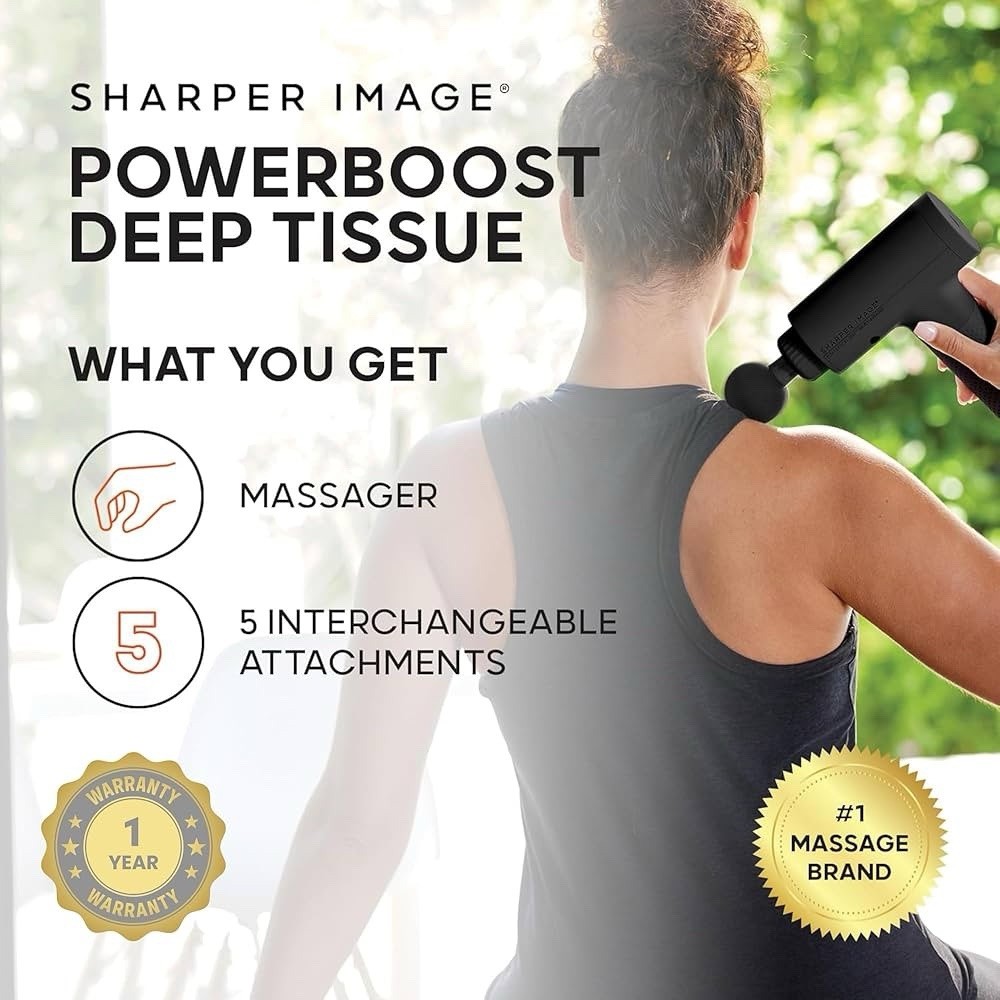 Sharper Image Powerboost® Deep Tissue Percussion Massager-New in Box