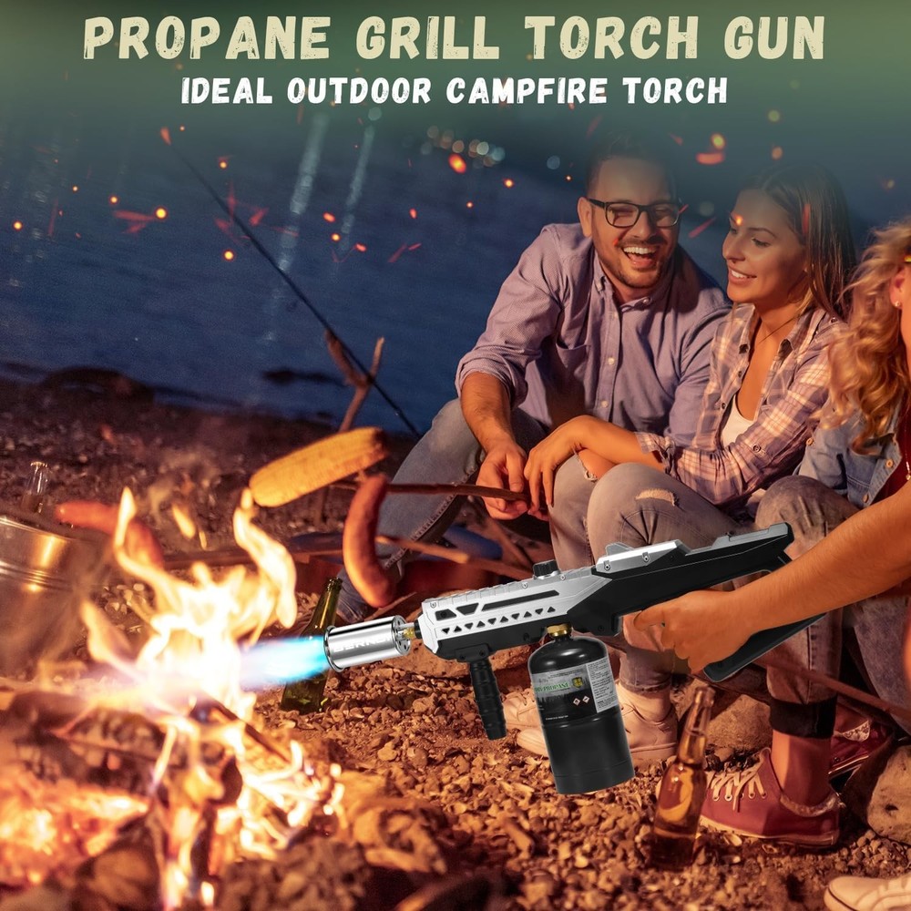 Powerful Propane Torch Gun, Kitchen Torch With Adjustable Flame, Flamethrower...