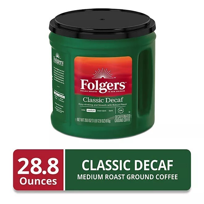 Folgers Decaffeinated Classic Roast Ground Coffee 28.8 oz