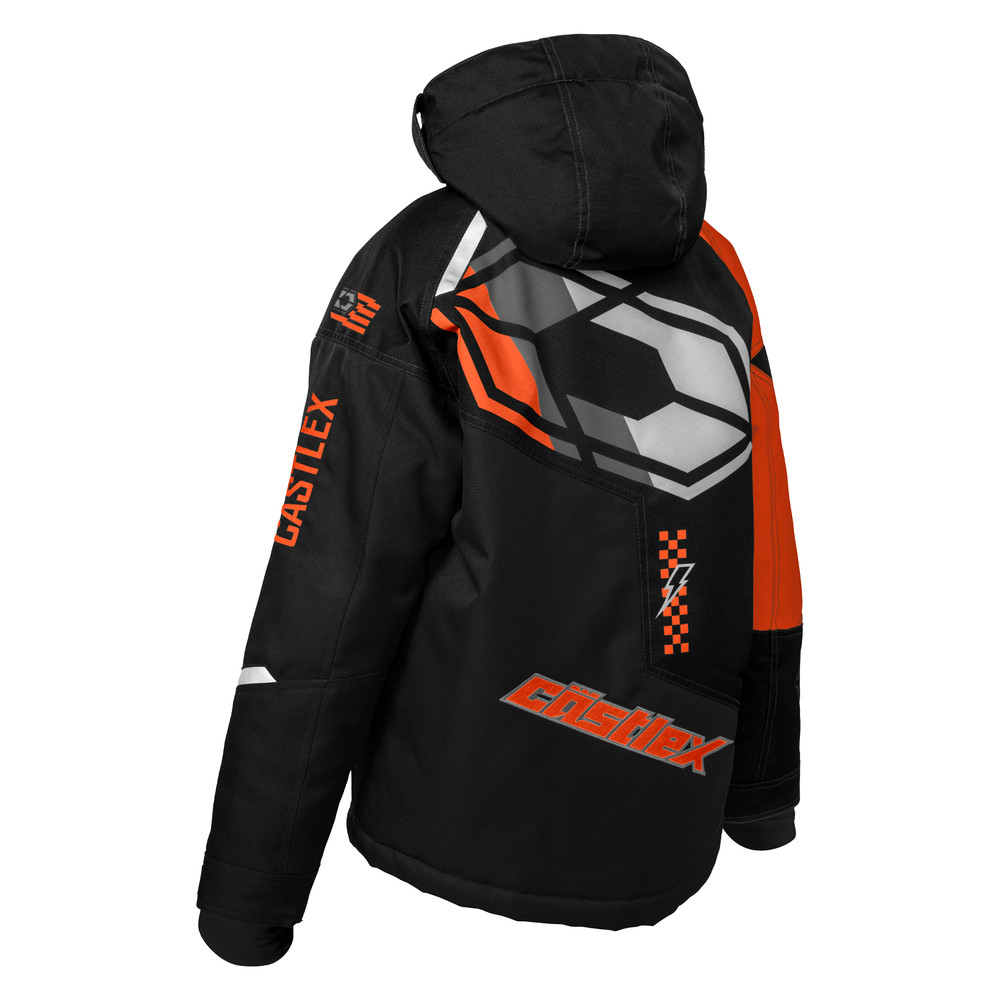 CODE-G5 YOUTH JACKET BLACK/ORANGE MED Snowmobiling Waterproof 72-8354
