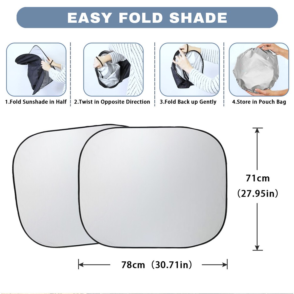 2pcs For Jeep Cherokee Accessory Car Windshield Sunshade Front Sun Shield Cover