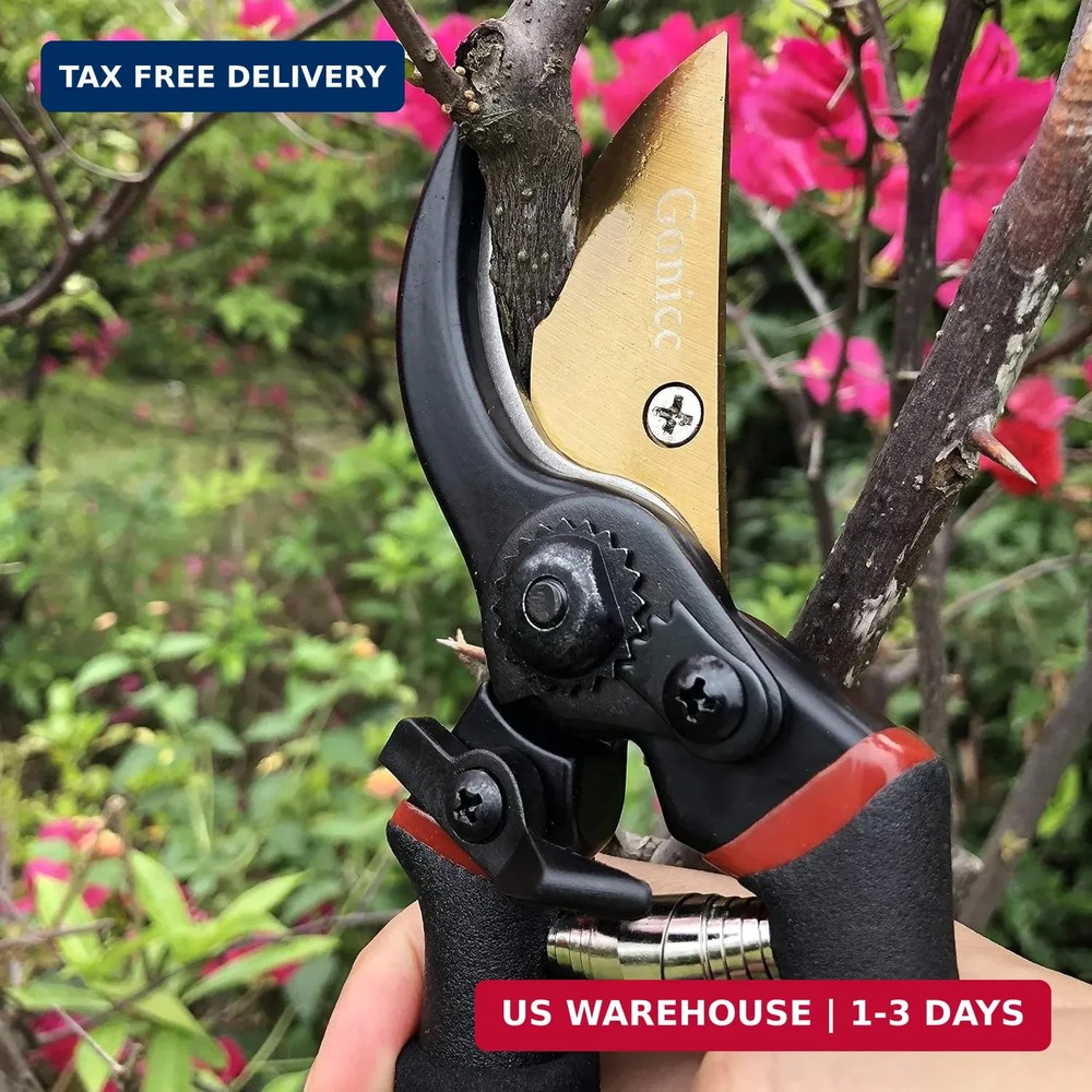 gonicc 8" Professional Premium Titanium Bypass Pruning Shears (GPPS-1003), Hand