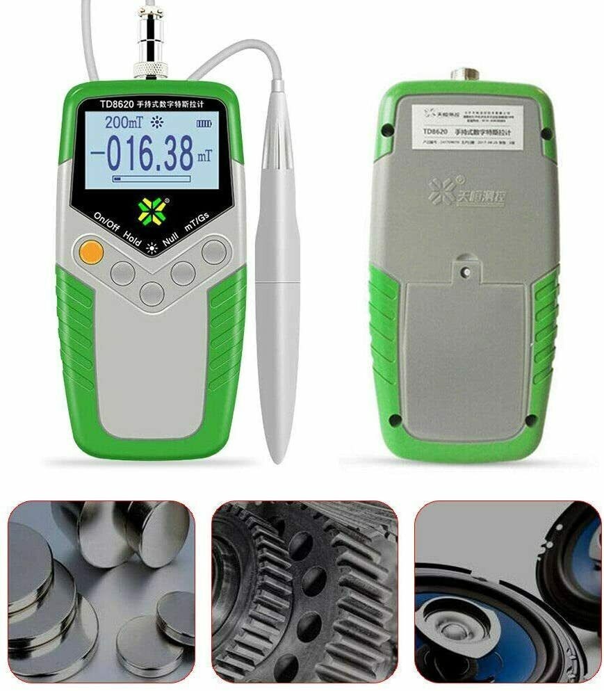 Handheld Tesla Meter Gauss Meter with Transverse Hall Probe Range 200 mT/2000 mT