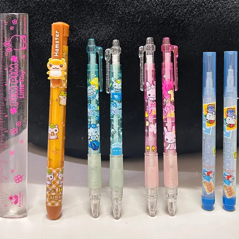 Character Stationery Set: Sharp Pen, Ballpoint Pen, Pencil, Eraser
