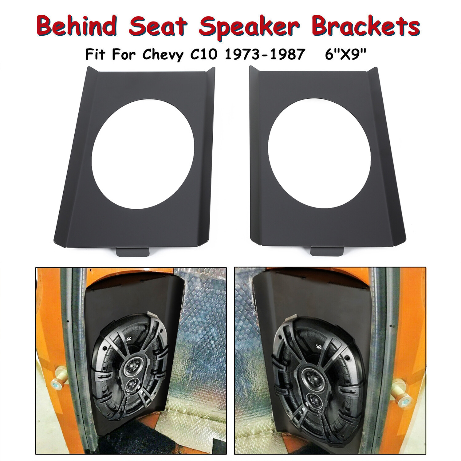 Behind Seat Cab Corner 6"×9" Speaker Mounting Brackets Pair FOR 73-87 Chevy C10