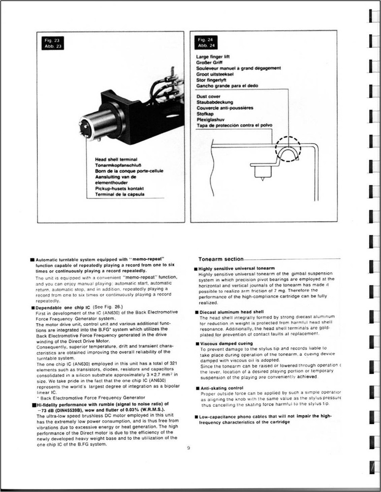 Technics SL-1900 Turntable Owners Manual