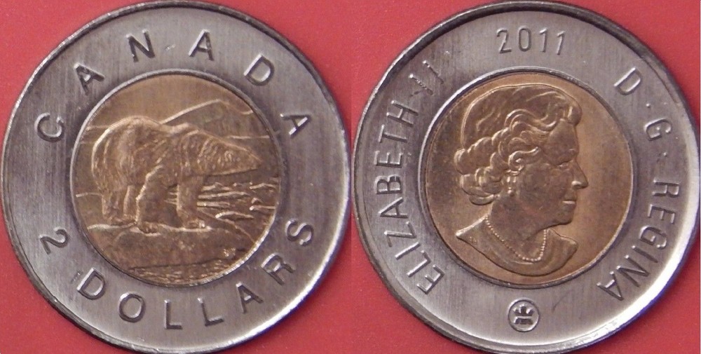 Brilliant Uncirculated 2011 Canada 2 Dollars From Mint's Roll