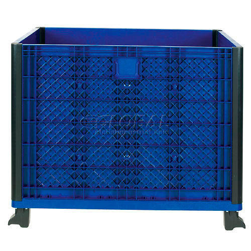 Stakable Bulk Container w/ Collapsible Solid Wall 39-1/4"L x 31-1/2"W x 29"H